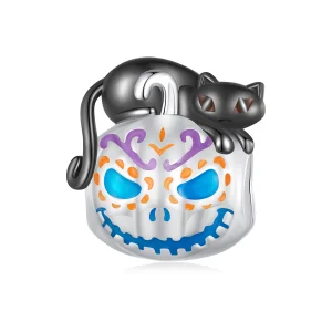 (imagem para) Charm Halloween de Abóbora Iluminada Estilo Pandora - SCC2626