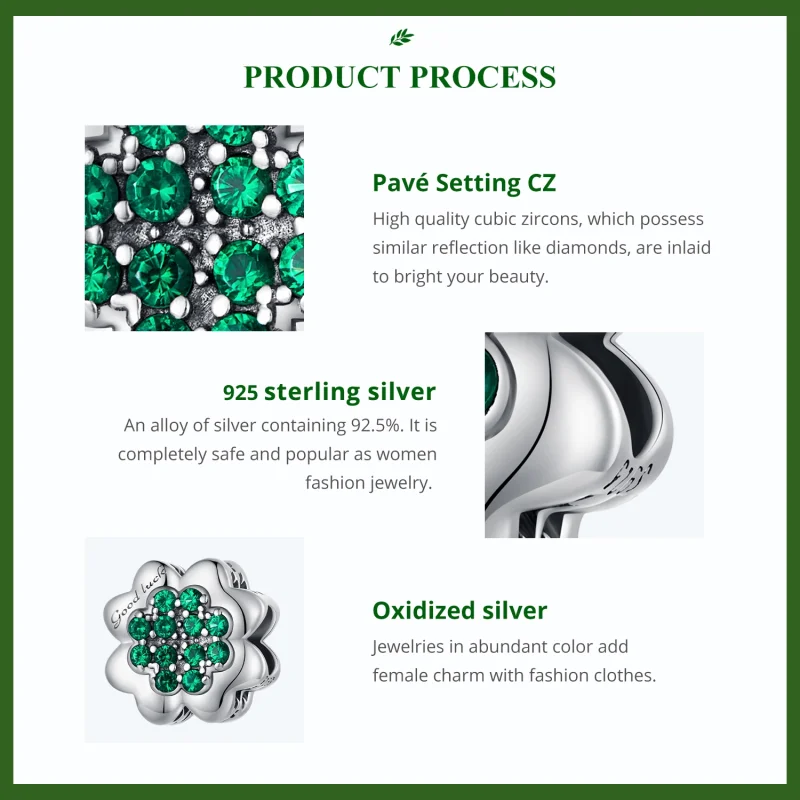 (imagem para) Charm Pandora Estilo Trevo de Quatro Folhas - SCC2604 - Visualizar 5