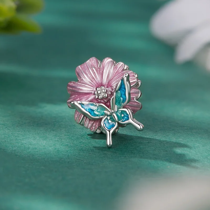 (imagem para) Charm Pandora Style Borboleta Crisântemo - BSC788 - Visualizar 2