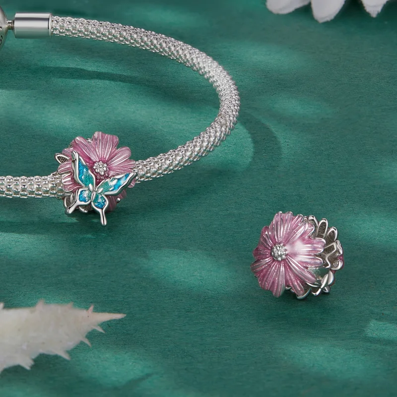 (imagem para) Charm Pandora Style Borboleta Crisântemo - BSC788 - Visualizar 4