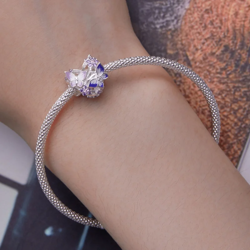 (imagem para) Charm Pandora Style Borboleta em Formato de Coração - SCC2464 - Visualizar 6