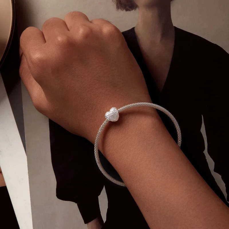 (imagem para) Charm Pandora Style Coração com Padrão - SCC2618 - Visualizar 6