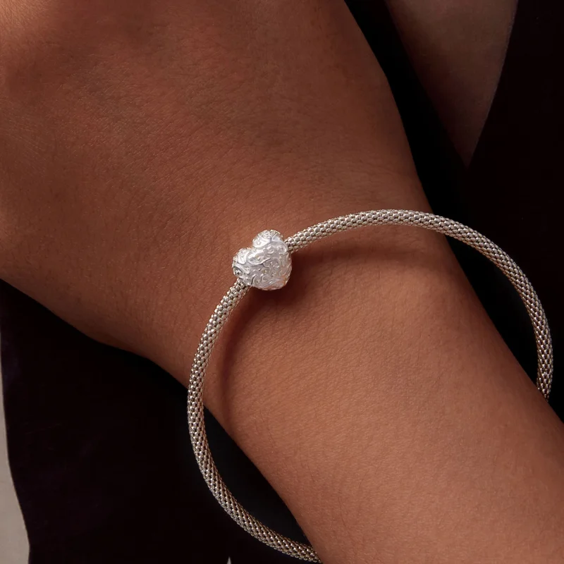 (imagem para) Charm Pandora Style Coração com Padrão - SCC2618 - Visualizar 7