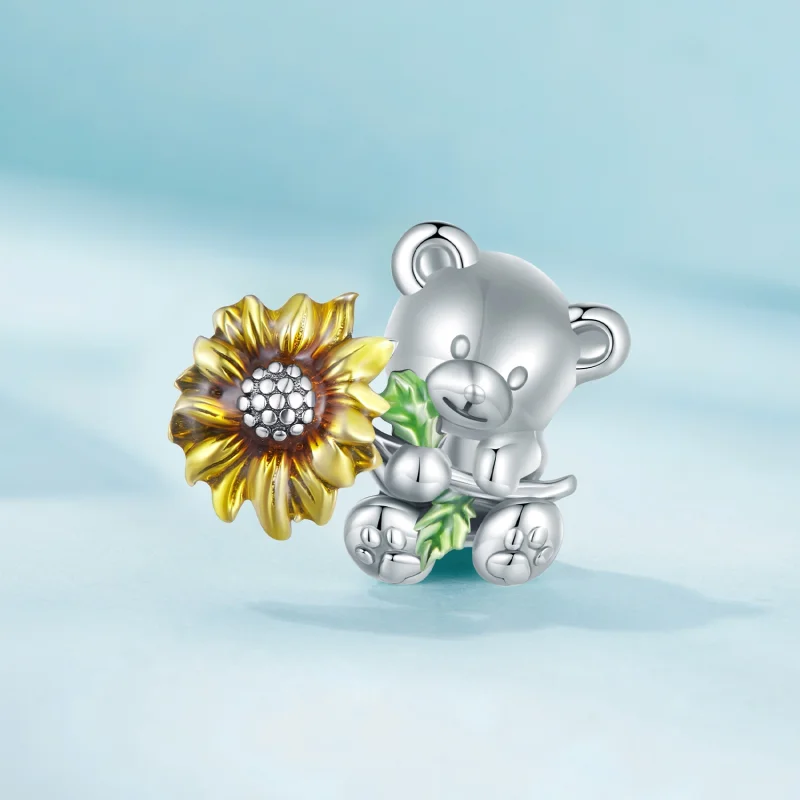 (imagem para) Charm Pandora Style Girassol e Urso - SCC2560 - Visualizar 2