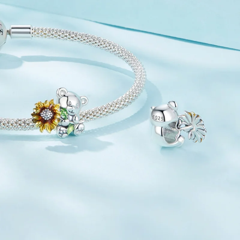(imagem para) Charm Pandora Style Girassol e Urso - SCC2560 - Visualizar 4