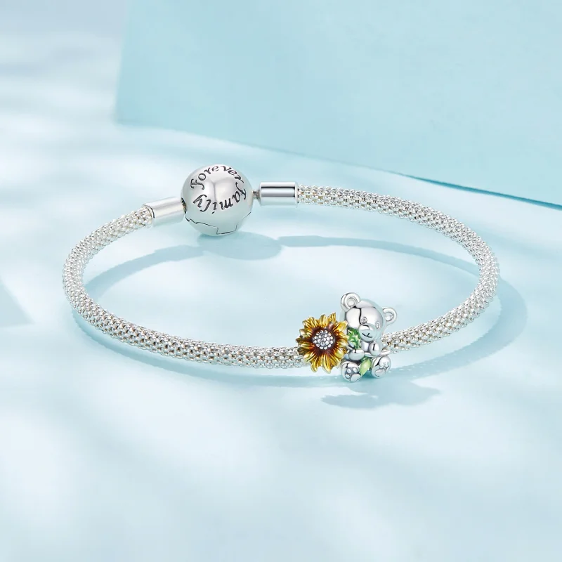 (imagem para) Charm Pandora Style Girassol e Urso - SCC2560 - Visualizar 5