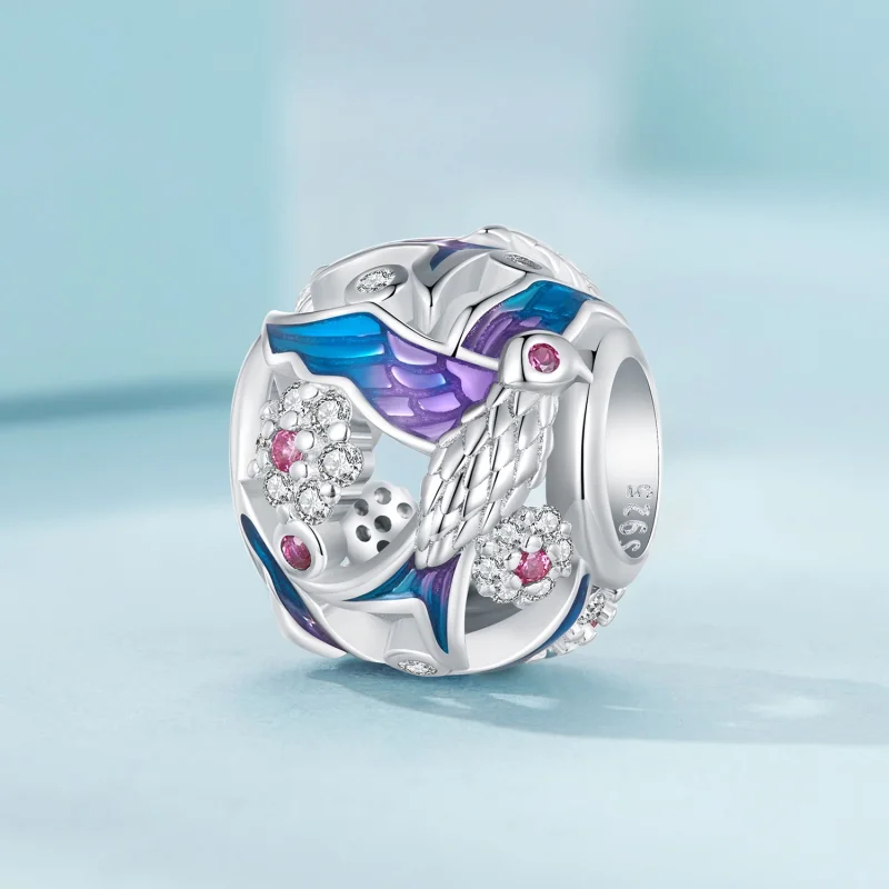 (imagem para) Charm Pandora Style Kingfisher - SCC2627 - Visualizar 2