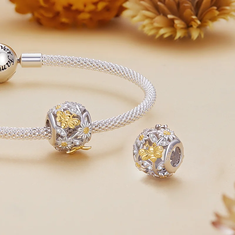 (imagem para) Charm Pandora Style Margarida Abelha - BSC818 - Visualizar 4