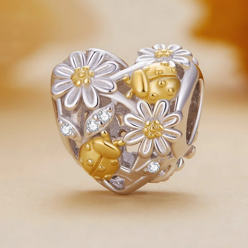 (imagem para) Charm Pandora Style Margarida Joaninha - BSC817 - Visualizar 2
