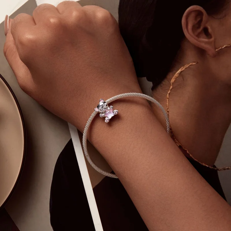 (imagem para) Charm Pandora Style Urso com Estrela Rosa - SCC2638 - Visualizar 4