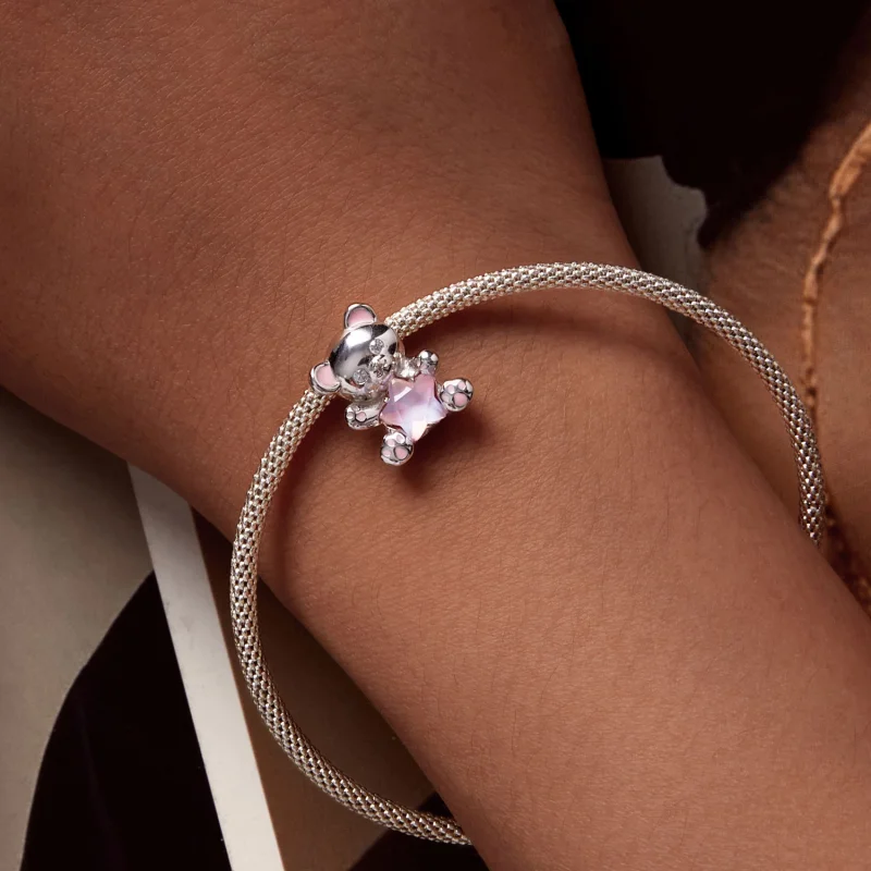 (imagem para) Charm Pandora Style Urso com Estrela Rosa - SCC2638 - Visualizar 5