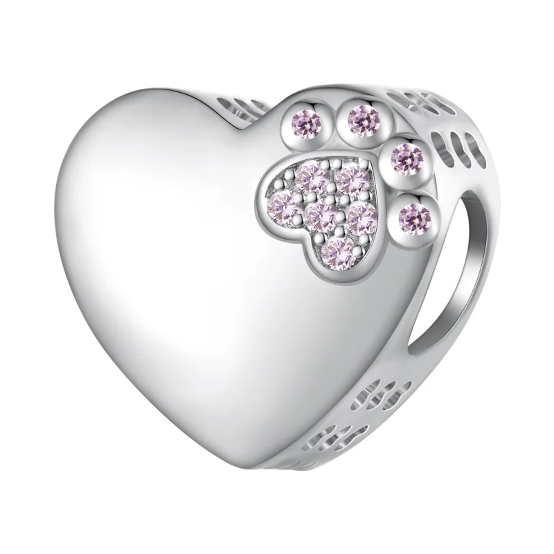 (imagem para) Charm Personalizável com Pegadas Fofas de Animal de Estimação Estilo Pandora - S - Visualizar 7