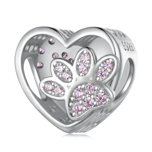 (imagem para) Charm Personalizável com Pegadas Fofas de Animal de Estimação Estilo Pandora - SCC1191-A