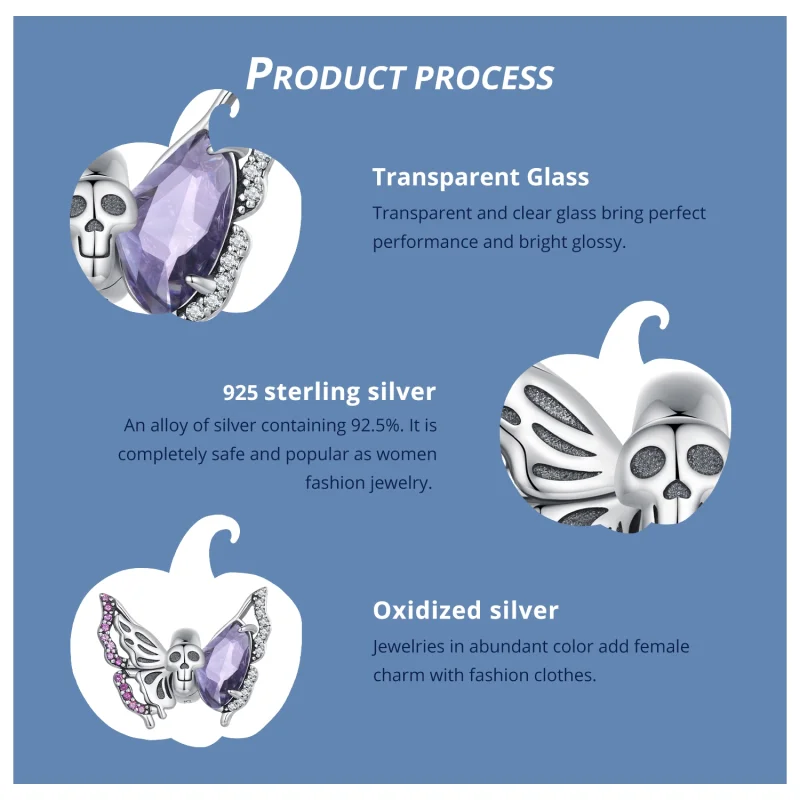 (imagem para) Charm Skeleton Borboleta Estilo Pandora - BSC911 - Visualizar 4