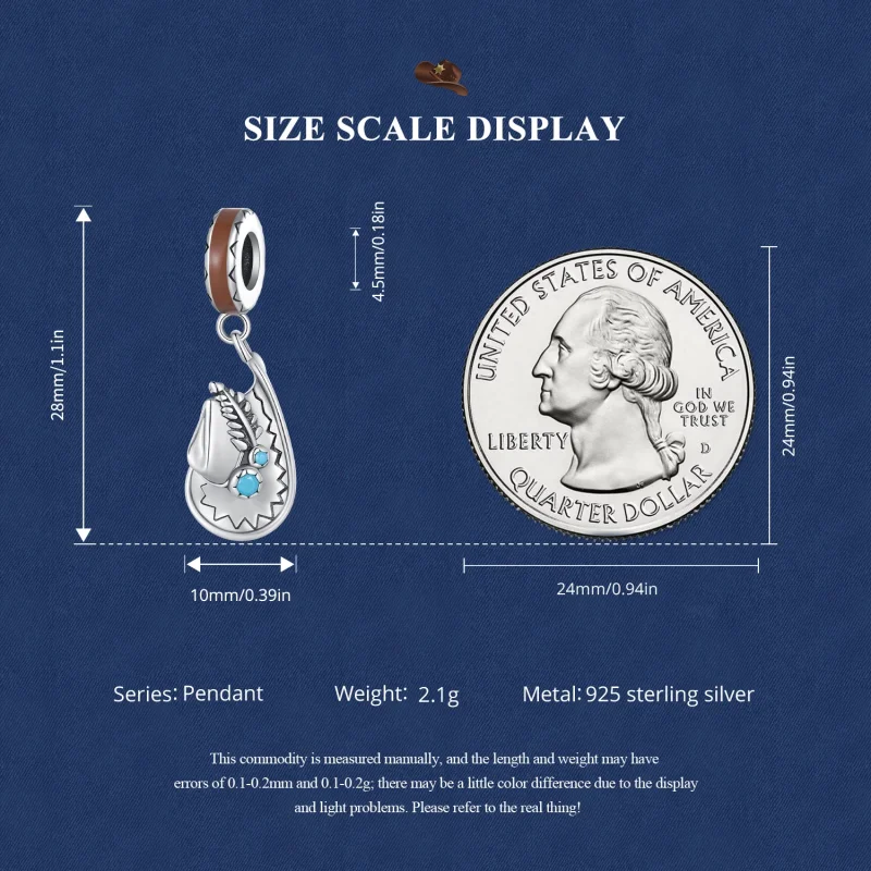 (imagem para) Charme Pingente Chapéu de Cowboy Estilo Pandora - SCC2565 - Visualizar 7