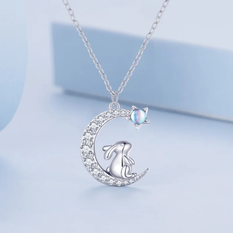 (imagem para) Colar Coelho da Lua Estilo Pandora - BSN302 - Visualizar 3