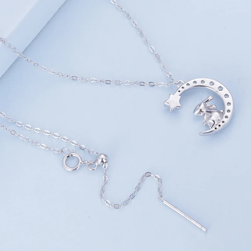 (imagem para) Colar Coelho da Lua Estilo Pandora - BSN302 - Visualizar 4