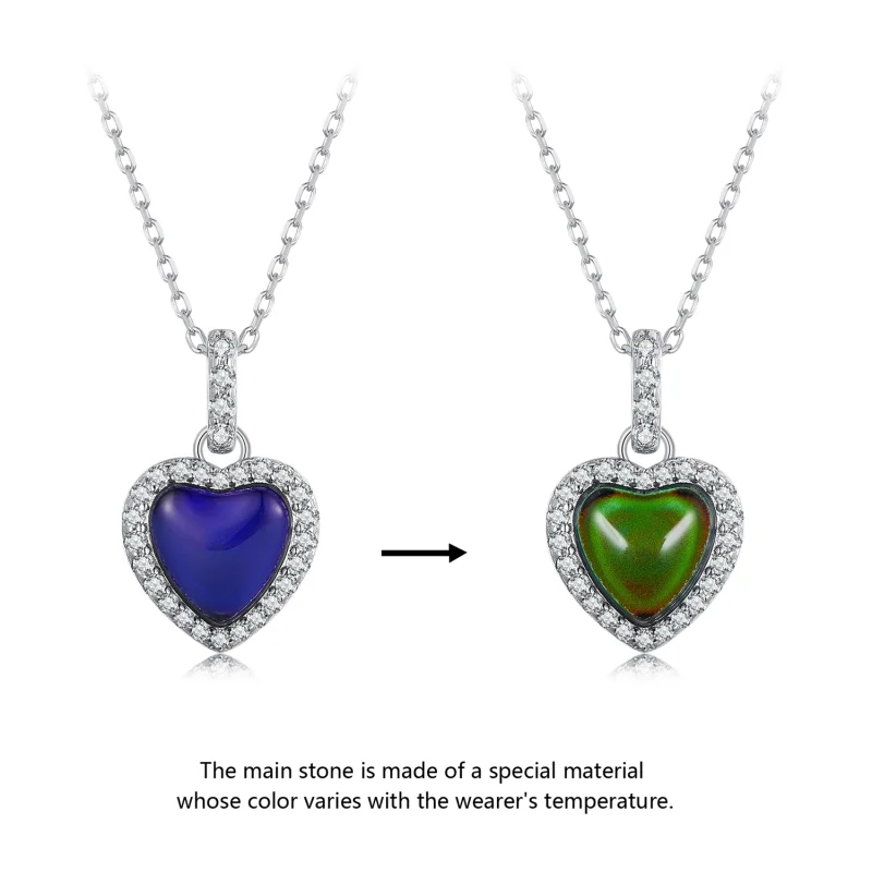 (imagem para) Colar Coração Emocional Estilo Pandora - BSN344 - Visualizar 2