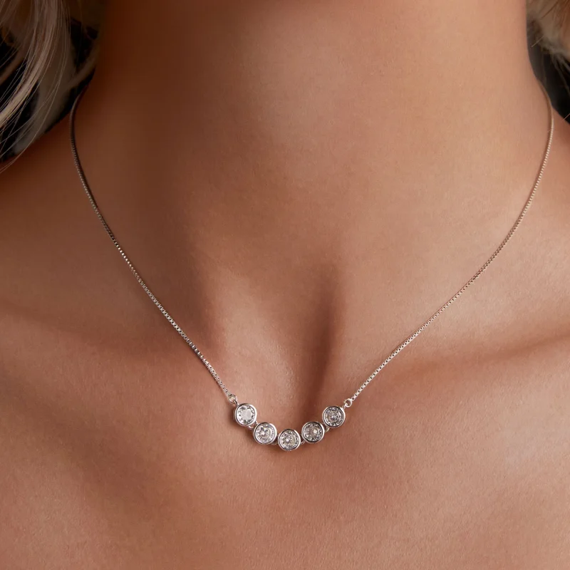 (imagem para) Colar de Moissanita Pandora Style 0.3Ct (Um Certificado) - MSN022 - Visualizar 5