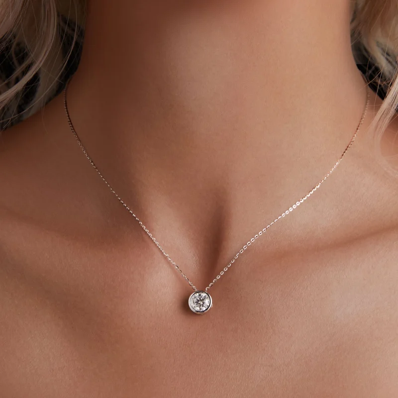 (imagem para) Colar de Moissanite 1Ct Estilo Pandora (Um Certificado) - MSN021 - Visualizar 5