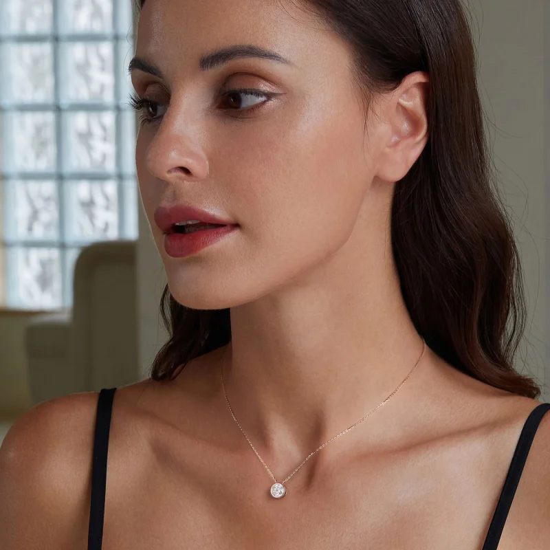 (imagem para) Colar de Moissanite 1Ct Estilo Pandora (Um Certificado) - MSN021 - Visualizar 6