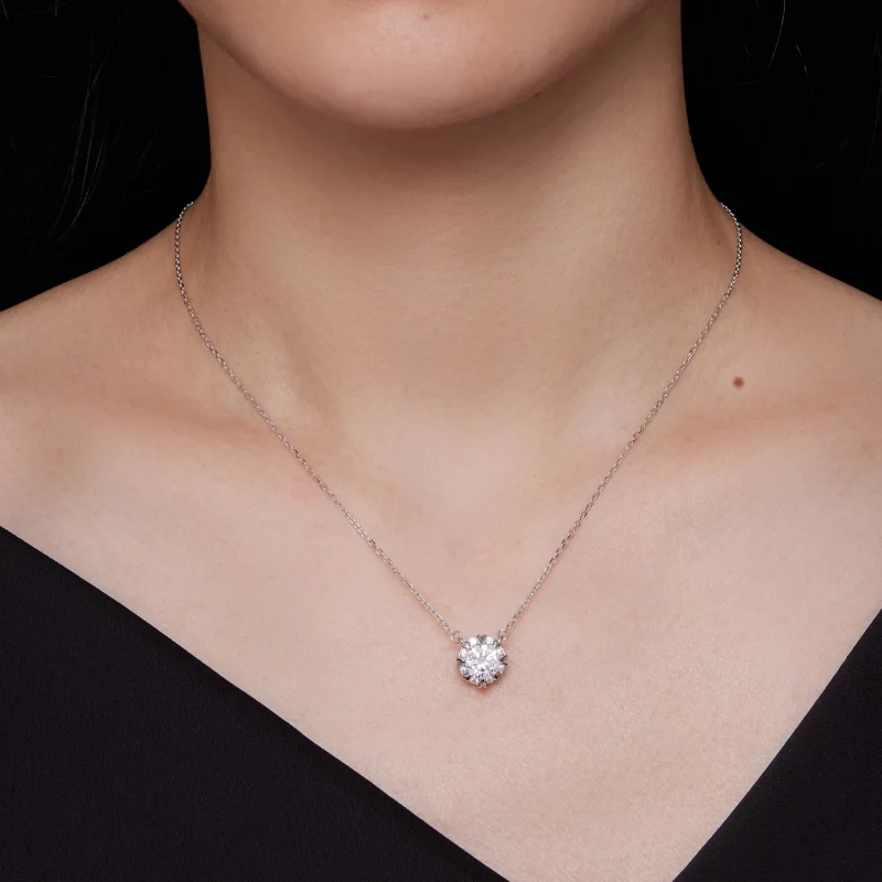 (imagem para) Colar de Moissanite Estilo Pandora Exclusivo (Um Certificado) - MSN011 - Visualizar 6