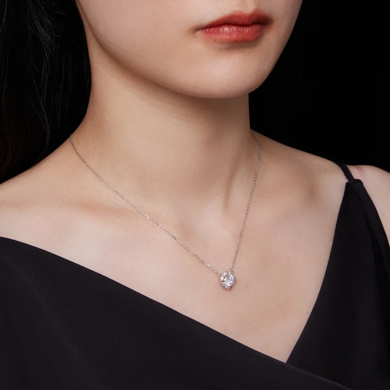 (imagem para) Colar de Moissanite Estilo Pandora Exclusivo (Um Certificado) - MSN011 - Visualizar 8