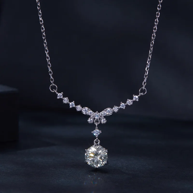 (imagem para) Colar de Moissanite Estilo Pandora (Um Certificado) - MSN020 - Visualizar 3