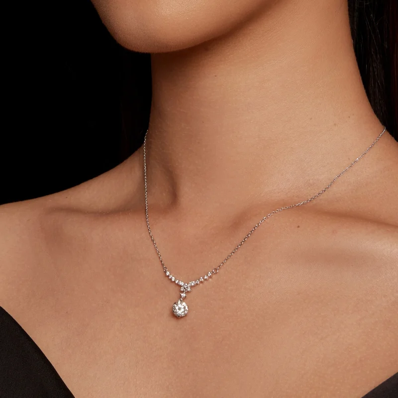 (imagem para) Colar de Moissanite Estilo Pandora (Um Certificado) - MSN020 - Visualizar 5