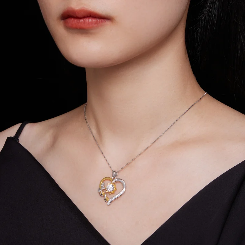 (imagem para) Colar de Moissanite Love Estilo Pandora (Um Certificado) - MSN012 - Visualizar 7