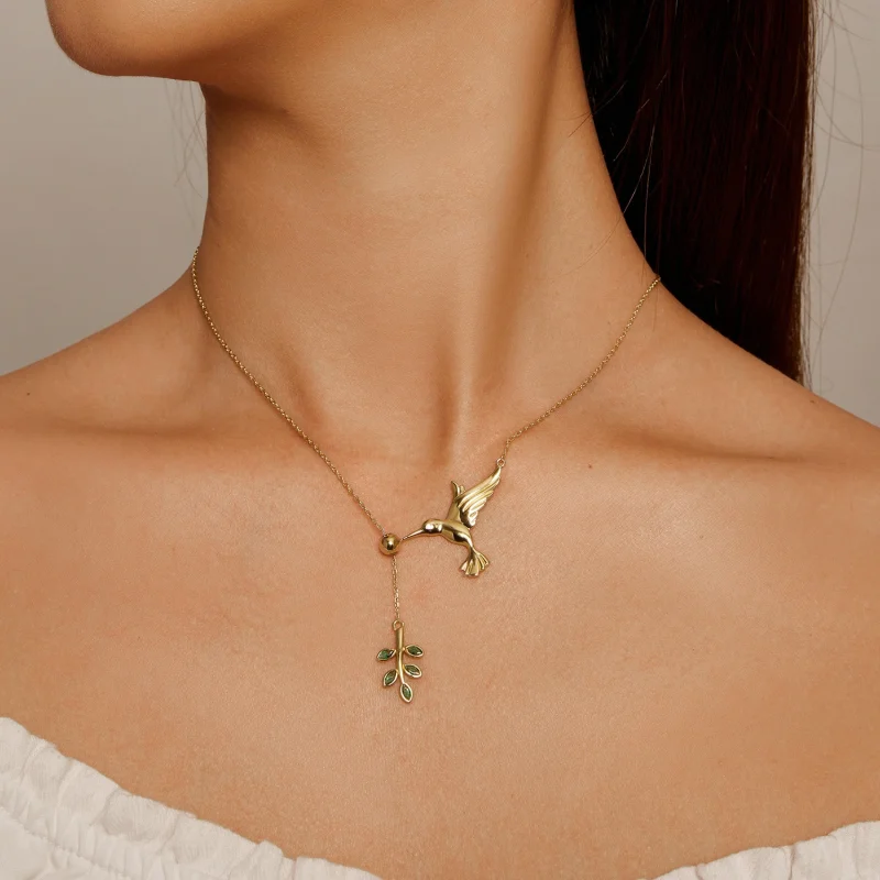 (imagem para) Colar de Prata 925 Saudações do Beija-flor Estilo Pandora - SCN217-B - Visualizar 4