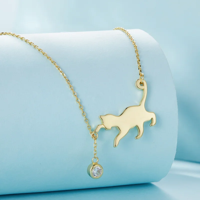 (imagem para) Colar Pandora Style Gatinho Travesso Dourado - SCN232-B - Visualizar 3