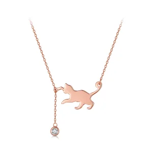 (imagem para) Colar Pandora Style Gatinho Travesso em Rose Gold - SCN232-C