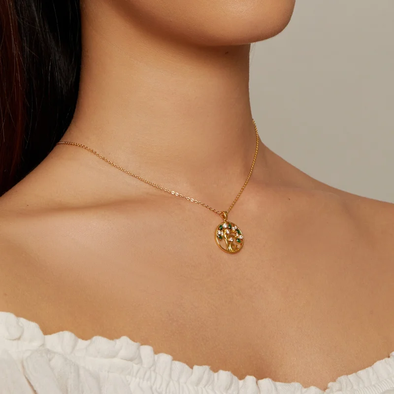 (imagem para) Colar Árvore da Vida Dourado Estilo Pandora - SCN094-B - Visualizar 5