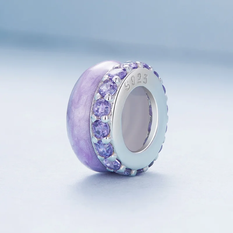 (imagem para) Espaçador de Silicone Dupla Camada Roxo Estilo Pandora - BSC883-VT - Visualizar 2