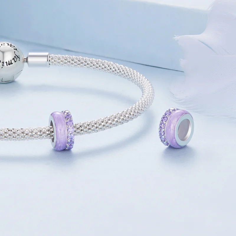 (imagem para) Espaçador de Silicone Dupla Camada Roxo Estilo Pandora - BSC883-VT - Visualizar 4