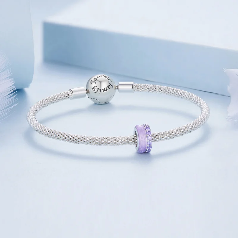 (imagem para) Espaçador de Silicone Dupla Camada Roxo Estilo Pandora - BSC883-VT - Visualizar 5