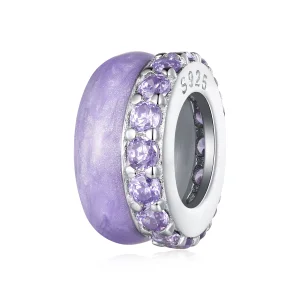 (imagem para) Espaçador de Silicone Dupla Camada Roxo Estilo Pandora - BSC883-VT