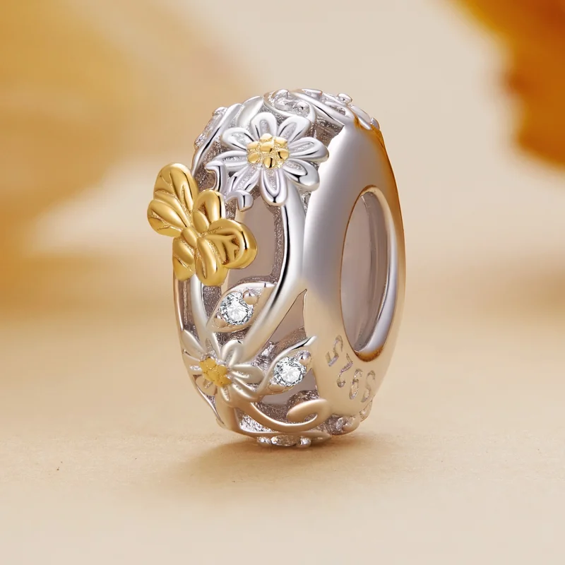 (imagem para) Espaçador de Silicone Margarida e Abelha Estilo Pandora - BSC819 - Visualizar 2