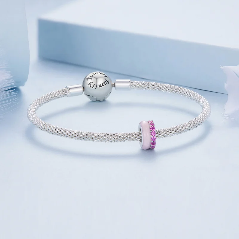 (imagem para) Espaçador de Silicone Rosa de Dupla Camada no Estilo Pandora - BSC883-PK - Visualizar 5