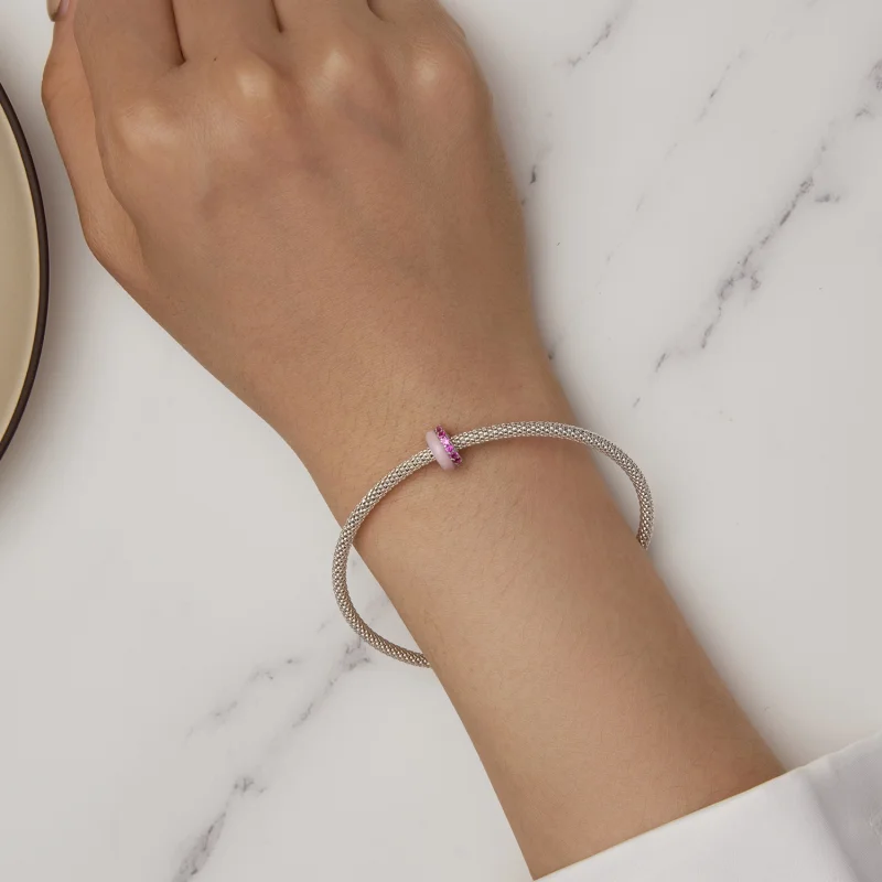 (imagem para) Espaçador de Silicone Rosa de Dupla Camada no Estilo Pandora - BSC883-PK - Visualizar 6