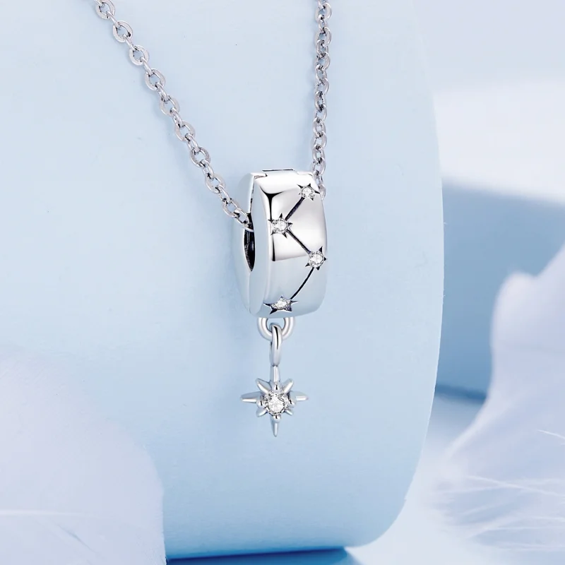 (imagem para) Grampo de Círculo Estrelado Estilo Pandora - BSC808 - Visualizar 2