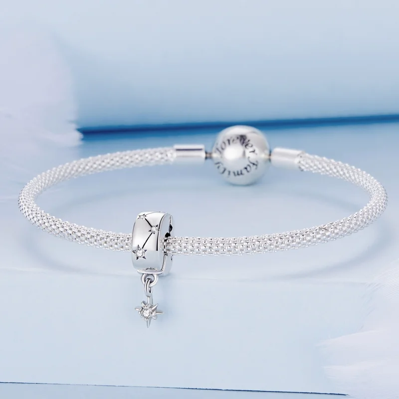 (imagem para) Grampo de Círculo Estrelado Estilo Pandora - BSC808 - Visualizar 4