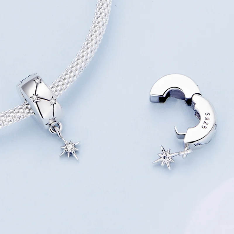 (imagem para) Grampo de Círculo Estrelado Estilo Pandora - BSC808 - Visualizar 5