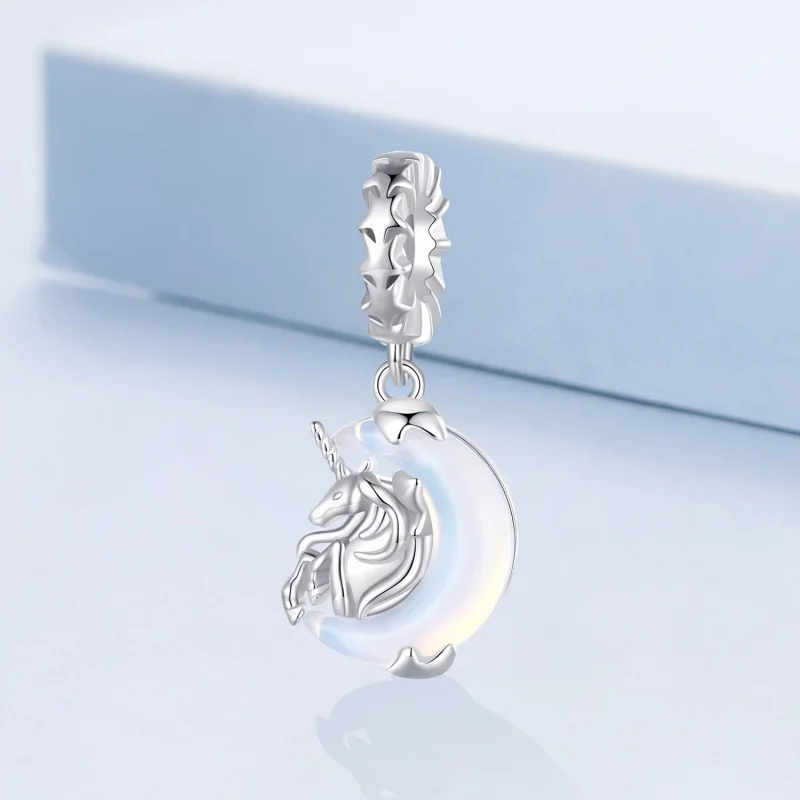 (imagem para) Pandora Style Moon Unicorn Dangle - BSC926 - Visualizar 2