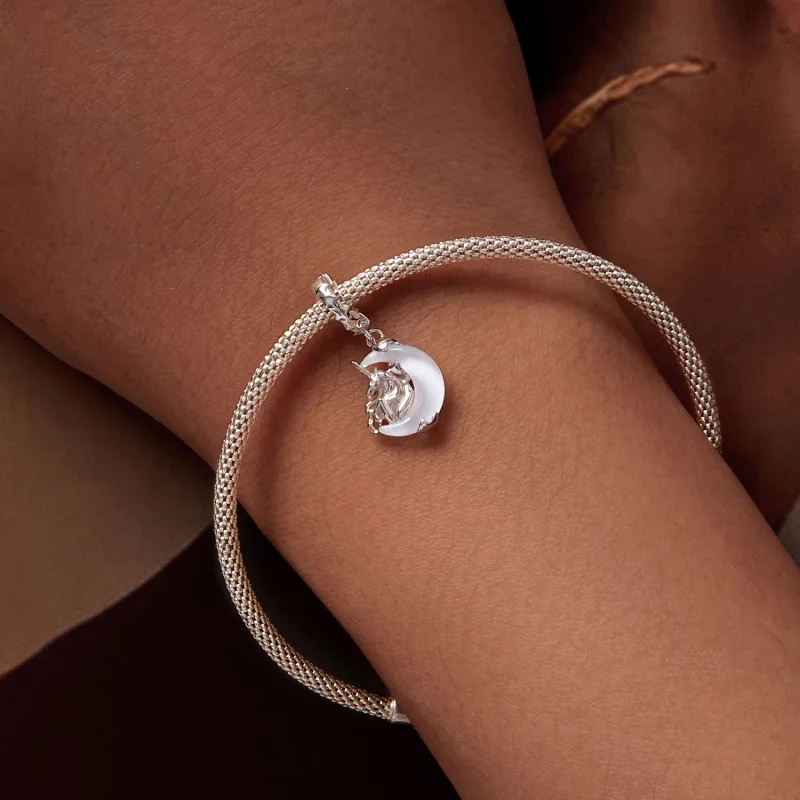 (imagem para) Pandora Style Moon Unicorn Dangle - BSC926 - Visualizar 6