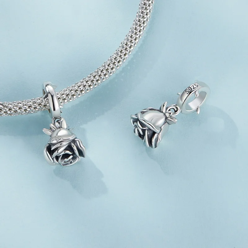 (imagem para) Pandora Style Pingente de Rosa Pendente - SCX142 - Visualizar 5