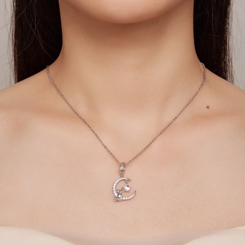 (imagem para) Pandora Style Pingente Lua Gato - BSC810 - Visualizar 6