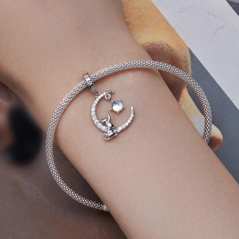 (imagem para) Pandora Style Pingente Lua Gato - BSC810 - Visualizar 8