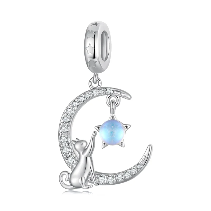 (imagem para) Pandora Style Pingente Lua Gato - BSC810 - Visualizar 9
